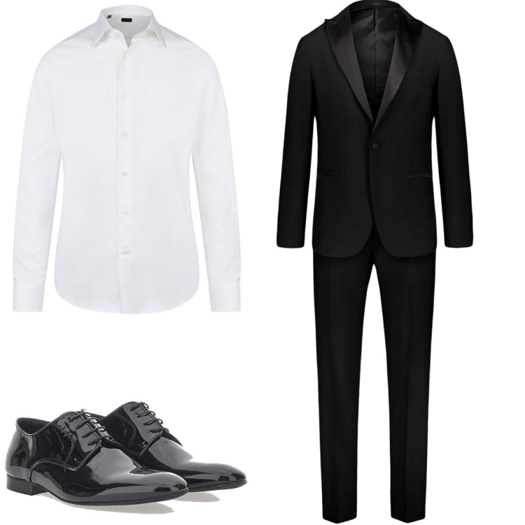 Outfit uomo - Cerimonia. Stile Business/Elegante per Cerimonia. Abbinamento con camicie, abiti, canottiere, scarpe stringate.