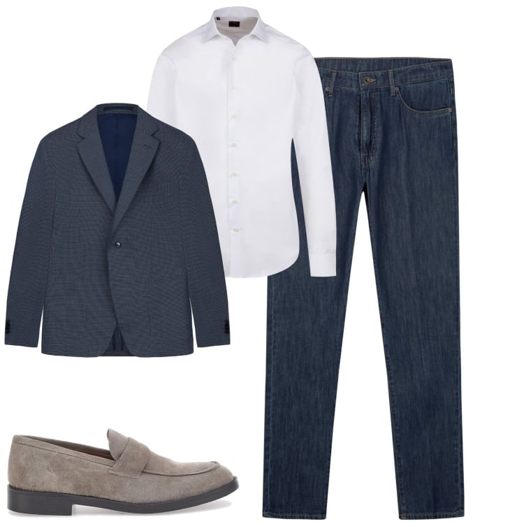 Outfit uomo - City. Stile Urban per Tutti i giorni. Abbinamento con jeans, scarpe stringate, giacche, camicie.