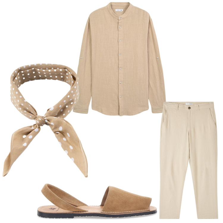 Outfit uomo - Soft drink. Stile Casual per Serata speciale. Abbinamento con pantaloni, camicie, sciarpe e foulard, sandali.
