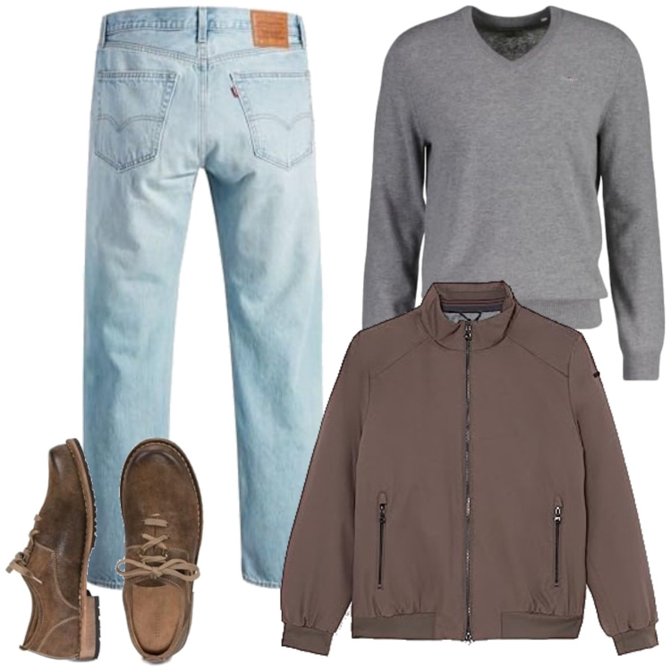 Outfit homme - Marcel. Style Tendance pour Tous les jours. Assortir avec pulls, chaussures à lacets, vestes, pantalon .