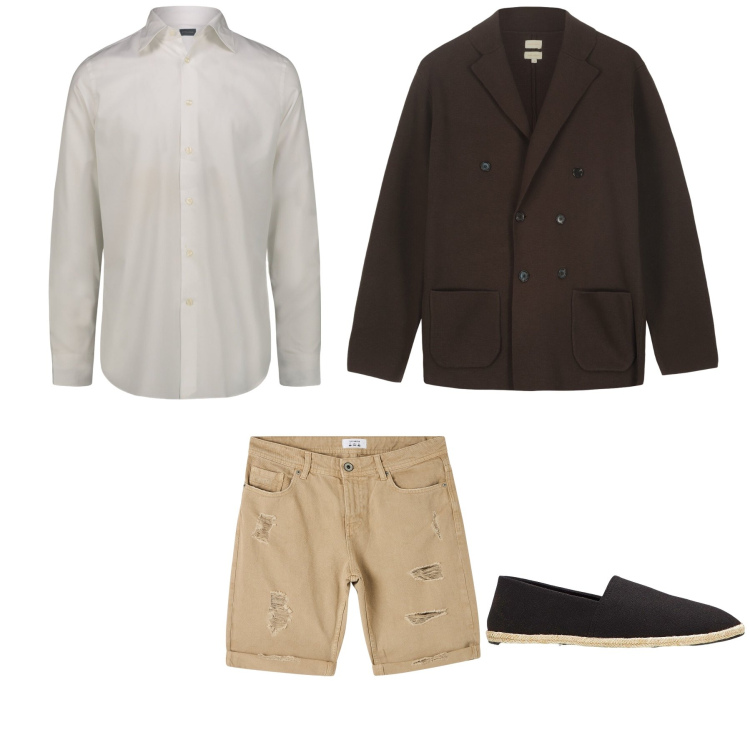 Outfit uomo - Total look #2240742. Abbinamento con espadrillas, bermuda, camicie, giacche.