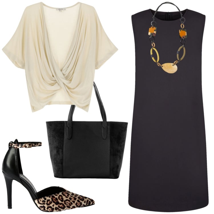 Outfit donna - Total look #2240888. Stile Trendy per Tutti i giorni. Abbinamento con shopping bag, décolleté, t-shirt, vestiti lunghi, collane.