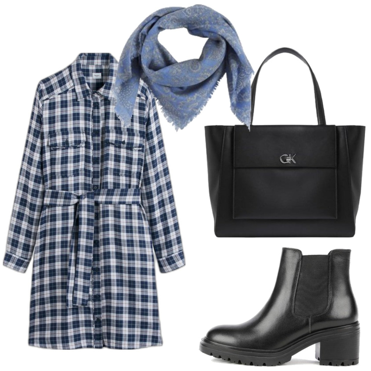 Outfit mujer - Urban style. Estilo Urban para Todos los días. Combinación con botines chelsea, vestidos camiseros, bolso tote, bandas para el pelo.