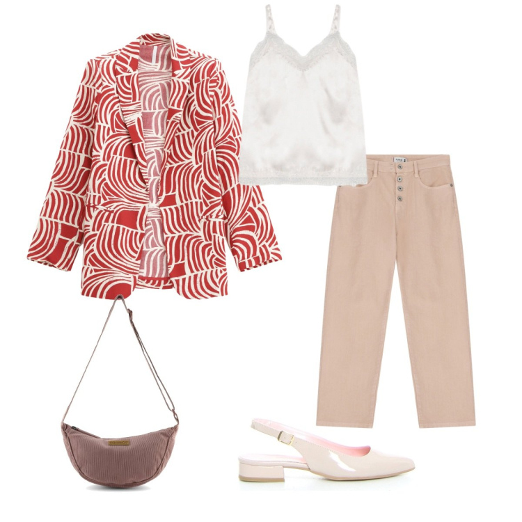 Outfit donna - Total look #2241173. Stile Casual chic per Tutti i giorni. Abbinamento con pantaloni, blazer, canottiere, décolleté, borse a tracolla.