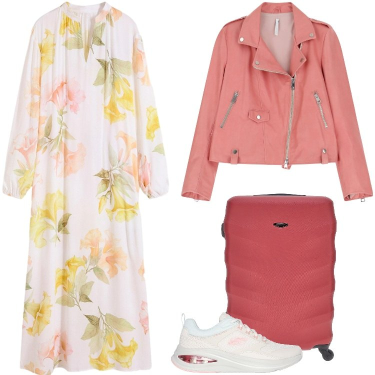 Outfit donna - Total look #2241245. Stile Rock per Ufficio. Abbinamento con vestiti, giacche, sneakers, valigie.
