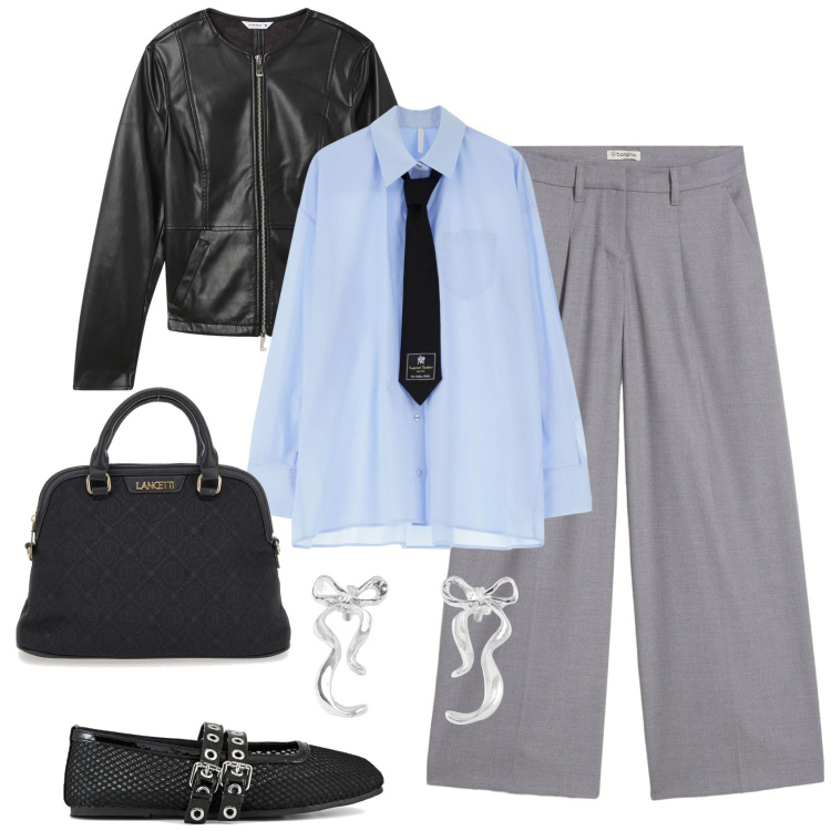 Outfit donna - Il giubinno leggero @nike75. Stile Glamour per Tutti i giorni. Abbinamento con pantaloni, blazer, orecchini, camicie, borse a spalla, ballerine.