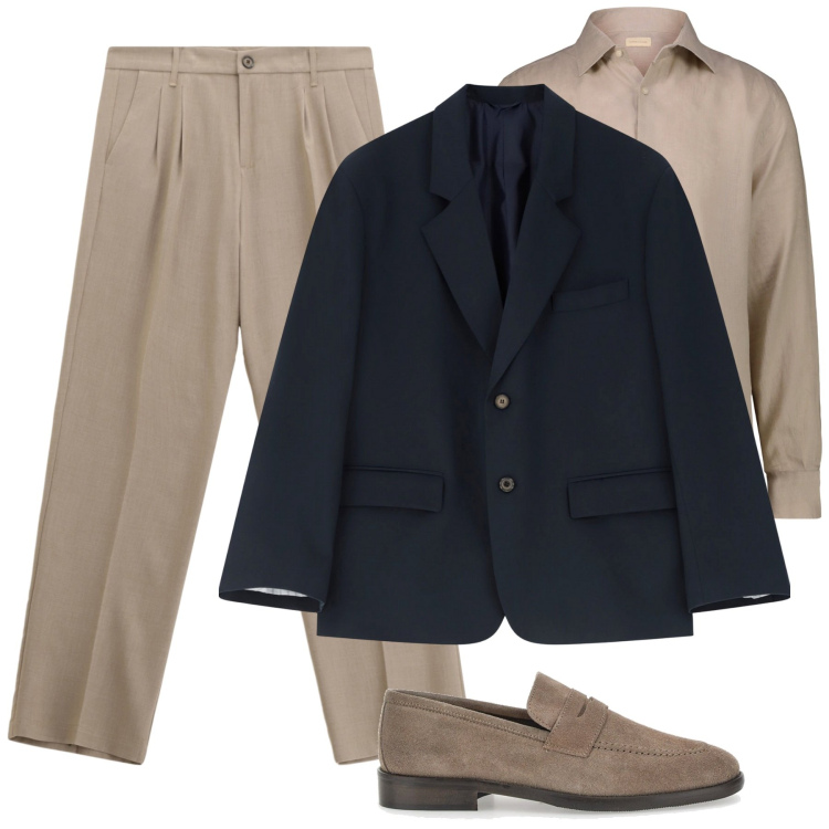Outfit uomo - Giacca classica versatile-2. Stile Business/Elegante per Ufficio. Abbinamento con pantaloni, giacche, scarpe stringate, camicie.
