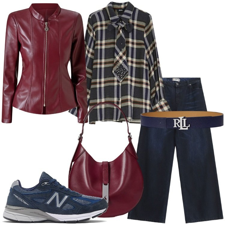 Outfit donna - Nuove tendenze: il ritorno del tartan. Stile Urban per Tutti i giorni. Abbinamento con sneakers, blazer, jeans, camicie, cinture, borse a spalla.