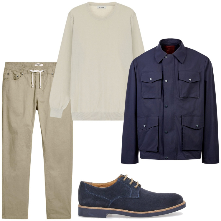 Outfit uomo - Total look #2241443. Stile Casual per Tutti i giorni. Abbinamento con pantaloni, maglieria, giacche, scarpe stringate.