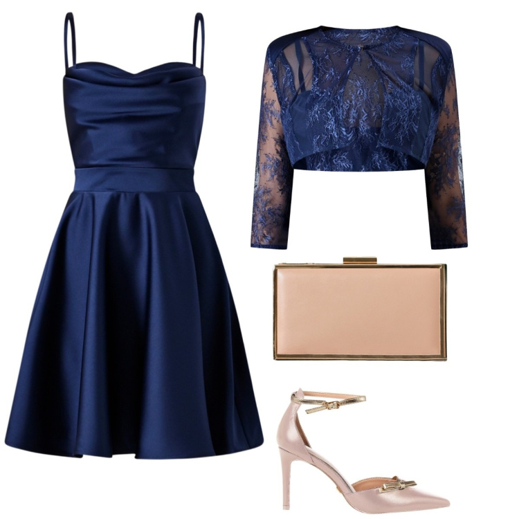 Outfit donna - Romantica con Rinascimento. Stile Romantica per Serata fuori. Abbinamento con décolleté, pochette, vestiti corti, bolero.
