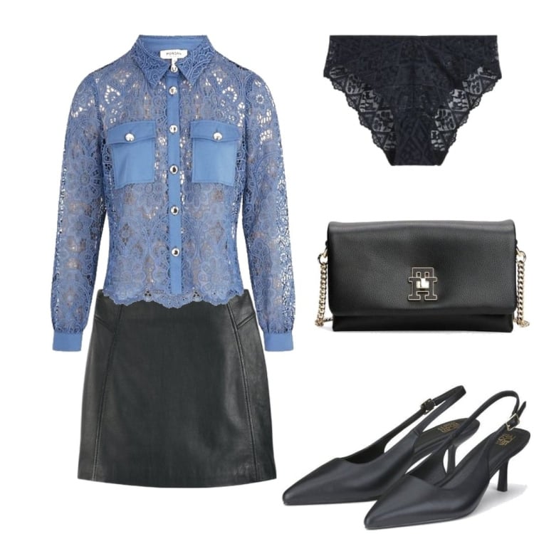 Outfit mujer - Fiesta Chic. Estilo Sexy para Noche/Fiesta elegante. Combinación con minifaldas, salones, camisas, bandoleras, braga culotte.