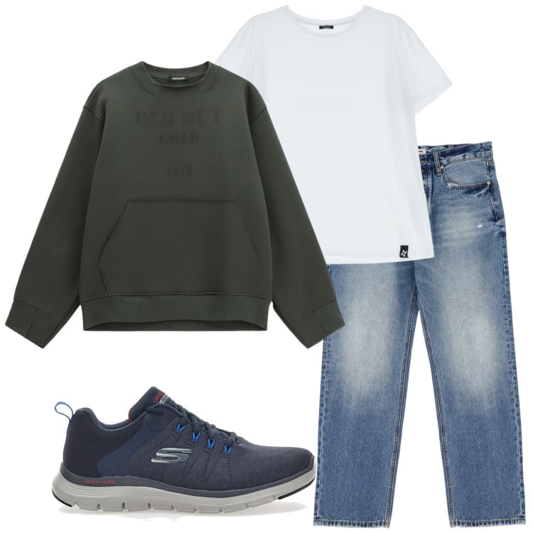 Outfit uomo - New Imperial. Stile Casual per Tutti i giorni. Abbinamento con jeans, t-shirt, felpe, sneakers.
