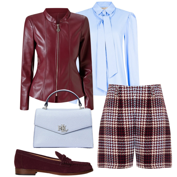 Outfit donna - Rinascimento FW26. Stile Glamour per Tutti i giorni. Abbinamento con shorts, blazer, camicie, mocassini, borse a mano.