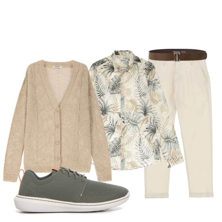 Outfit uomo - Stile IMPERIAL. Stile Trendy per Tutti i giorni. Abbinamento con pantaloni, cardigans, cinture, camicie, sneakers.
