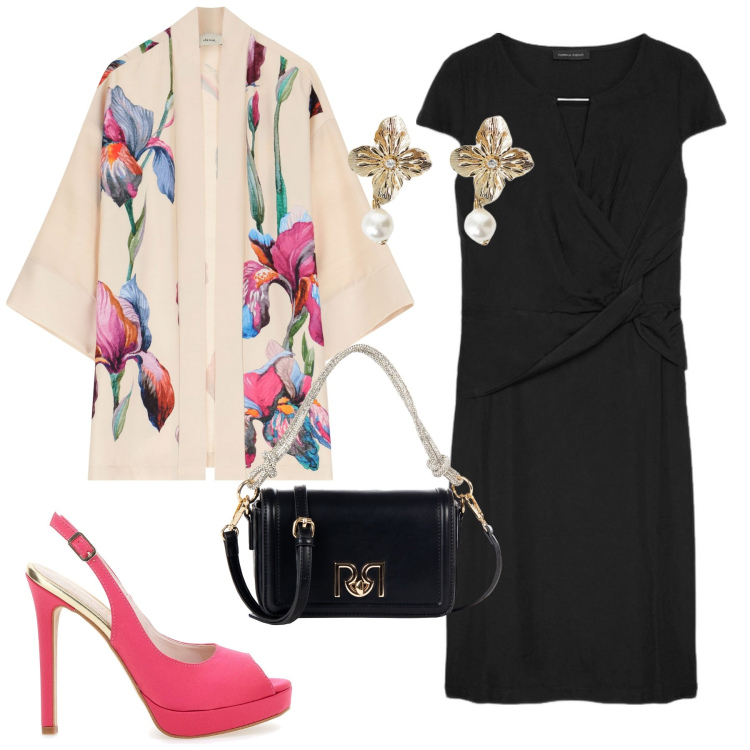 Outfit donna - Total look #2241969. Stile Chic per Serata fuori. Abbinamento con borse a mano, orecchini, cappotti, décolleté, vestiti midi/longuette.