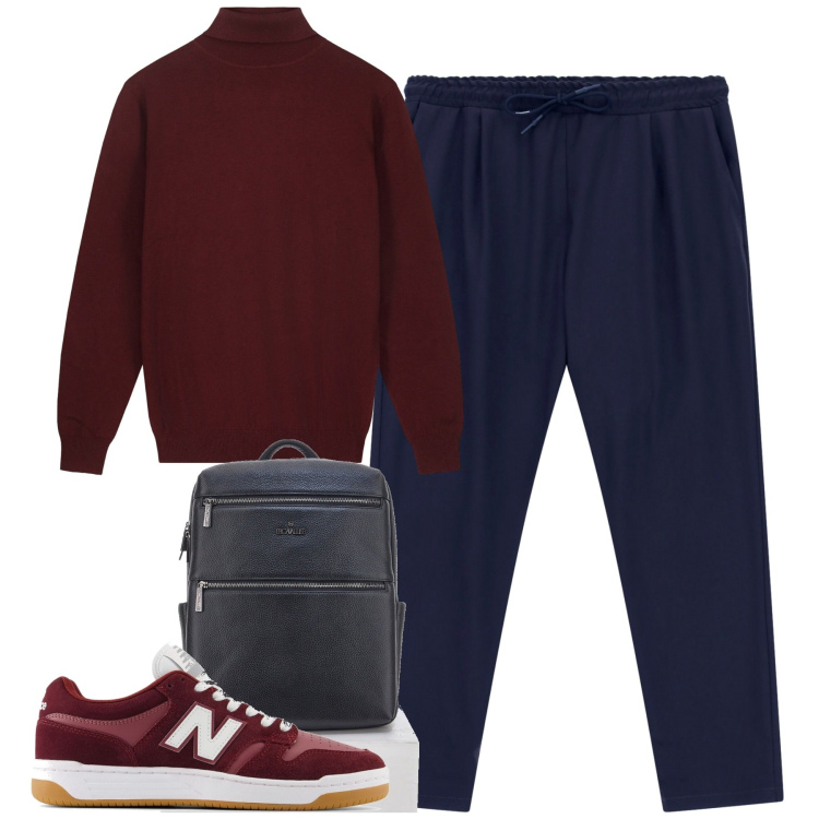 Outfit uomo - City. Stile Urban per Tutti i giorni. Abbinamento con sneakers, pantaloni, maglieria, borse sportive.