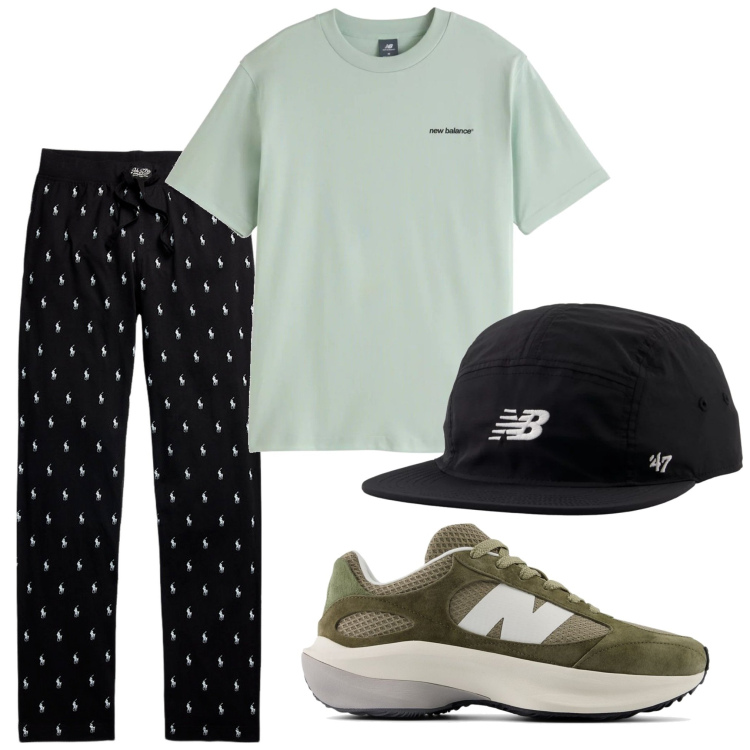 Outfit uomo - Il pantalone fantasia. Stile Trendy per Tutti i giorni. Abbinamento con t-shirt, sneakers, cappelli con visiera, pantaloni.