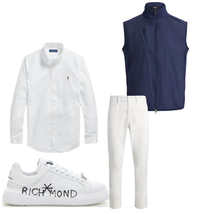 Outfit uomo - Gilet chic. Stile Business/Elegante per Serata speciale. Abbinamento con camicie, pantaloni, gilet, sneakers.
