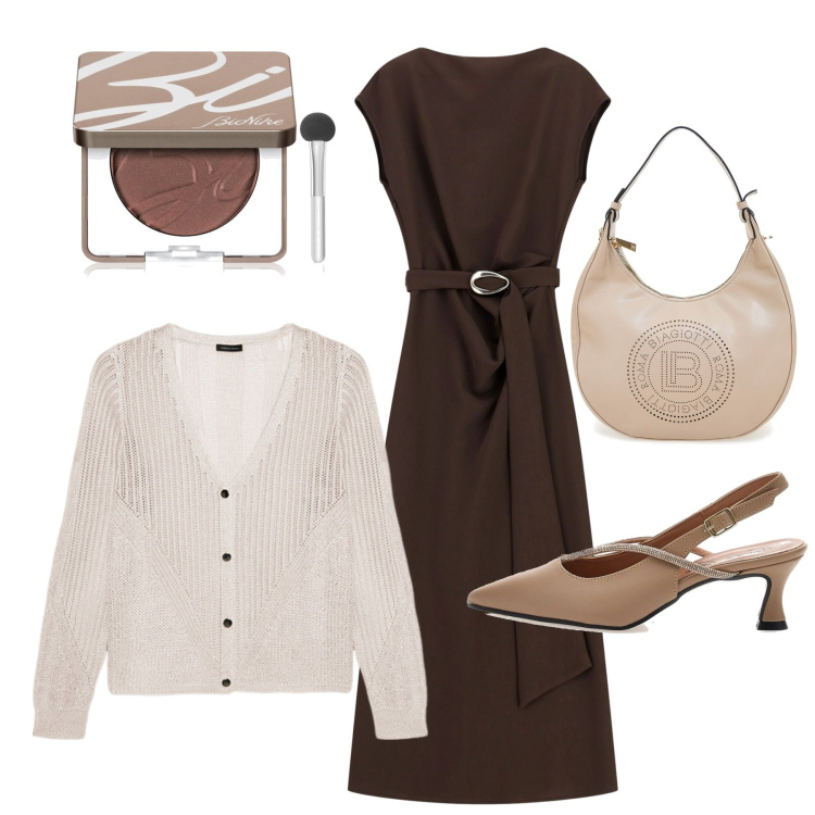 Outfit donna - Total look #2242178. Stile Romantica per Tutti i giorni. Abbinamento con ombretti, vestiti lunghi, décolleté, borse a spalla, cardigans.