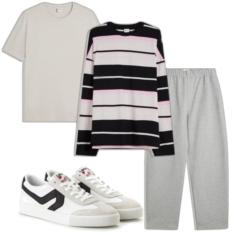 Outfit hombre - Casual look. Estilo Casual para Todos los días. Combinación con sneakers, pantalones, camiseta, camiseta.