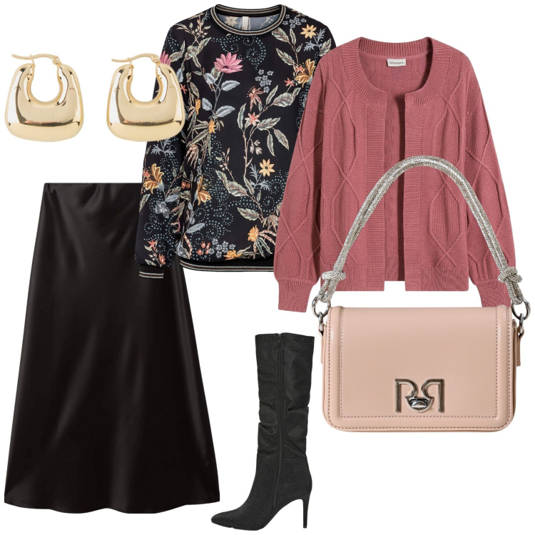 Outfit donna - Di giorno. per Tutti i giorni. Abbinamento con bluse, orecchini, cardigans, gonne lunghe, stivali, borse a mano.