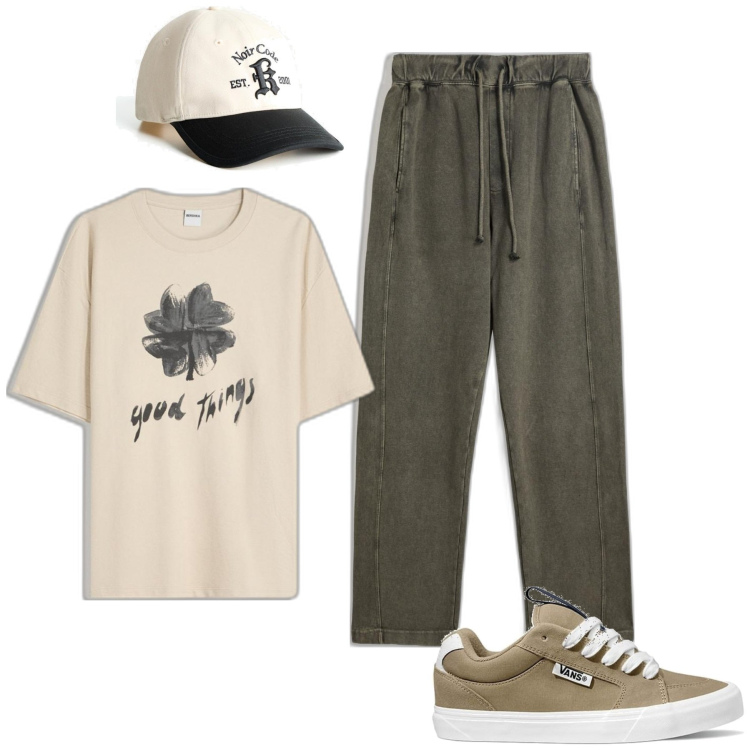 Outfit hombre - Urban #4220. Estilo Urban para Todos los días. Combinación con sneakers, pantalones, sombreros, camiseta.