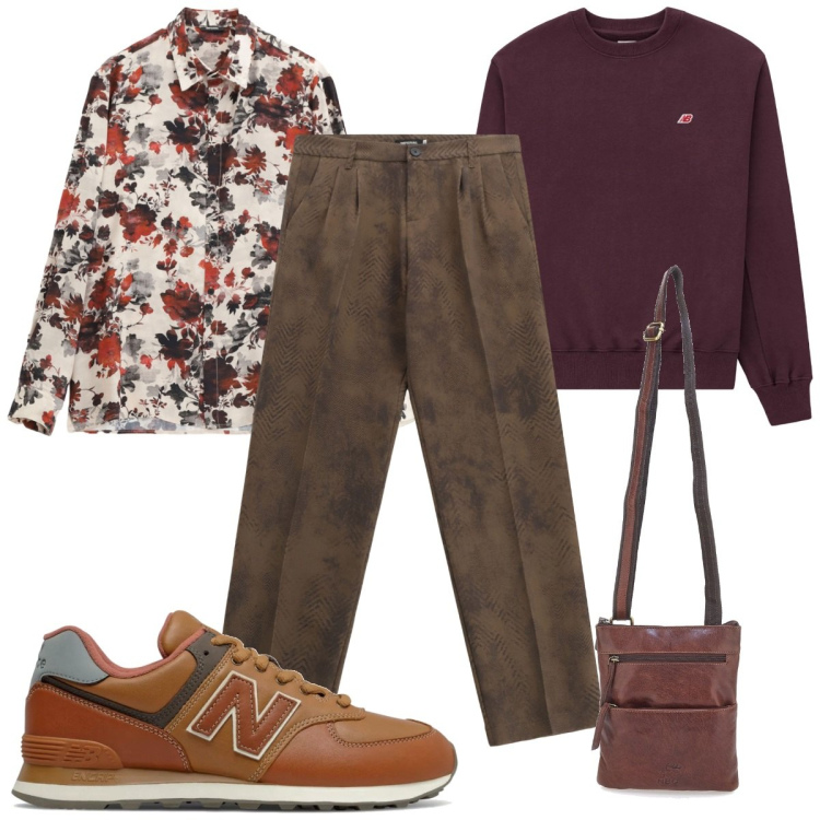 Outfit uomo - Total look #2242373. Stile Trendy per Tutti i giorni. Abbinamento con felpe, sneakers, pantaloni, camicie, portafogli.
