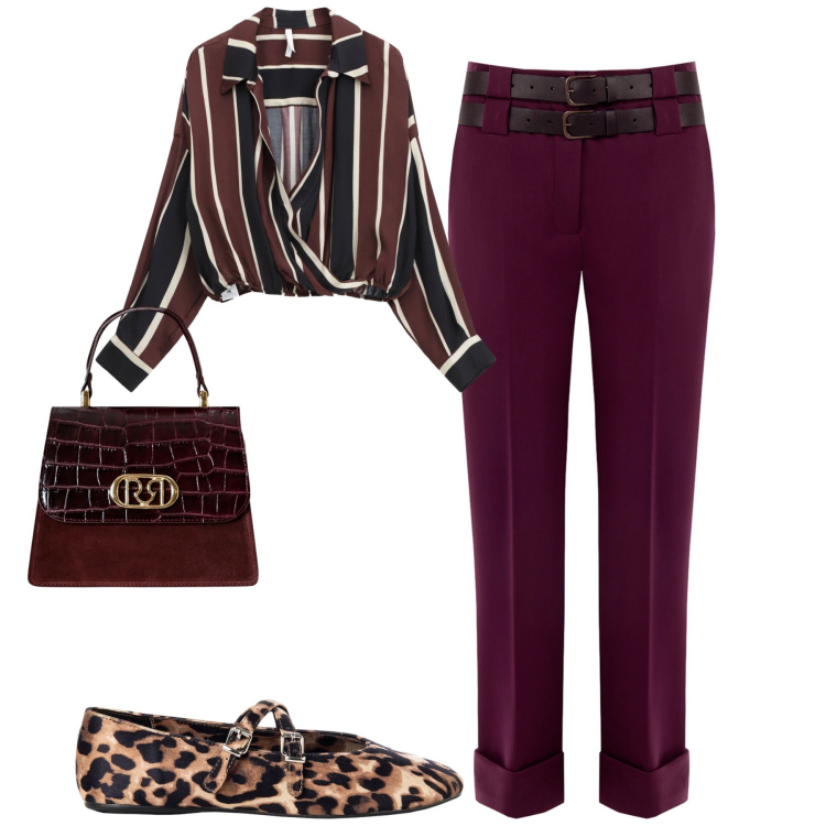Outfit donna - Total look #2242513. Stile Chic per Tutti i giorni. Abbinamento con ballerine, pantaloni, borse a mano, camicie.