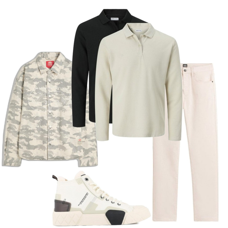 Outfit hombre - Urban style. Estilo Urban para Todos los días. Combinación con vaqueros, sneakers, polo, camisas.