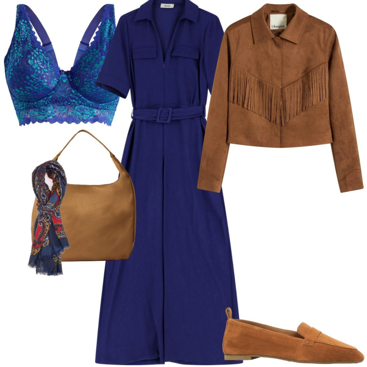 Outfit donna - Total look #2242599. Stile Casual per Ufficio. Abbinamento con blazer, mocassini, reggiseni, borse a mano, tute, foulard.