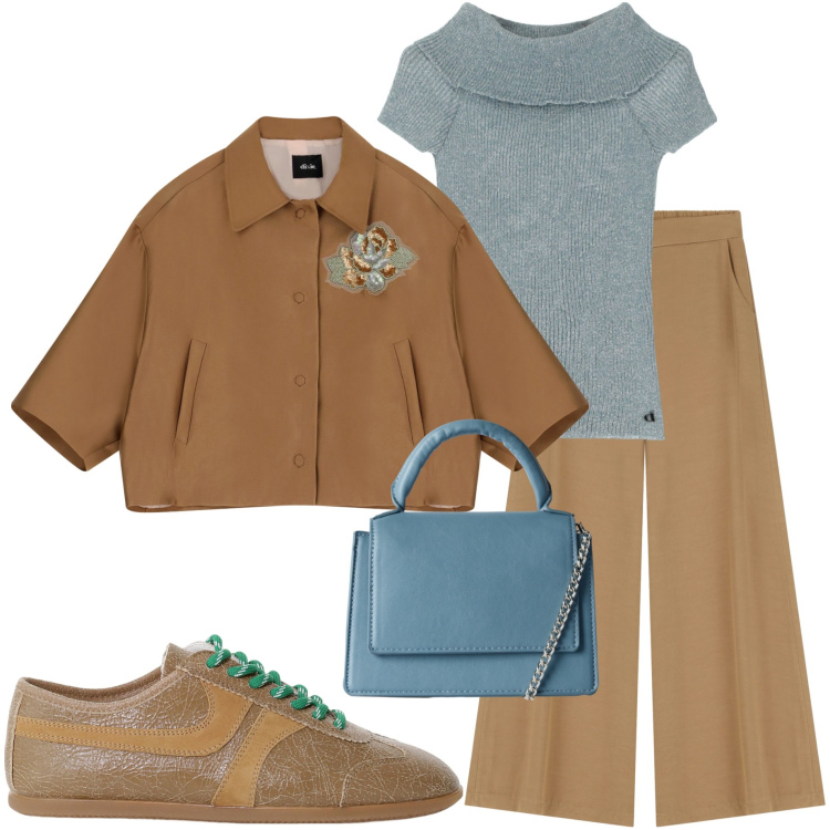 Outfit donna - Dixie sale. Stile Casual chic per Tutti i giorni. Abbinamento con borse a tracolla, sneakers, pullovers, blazer, pantaloni.