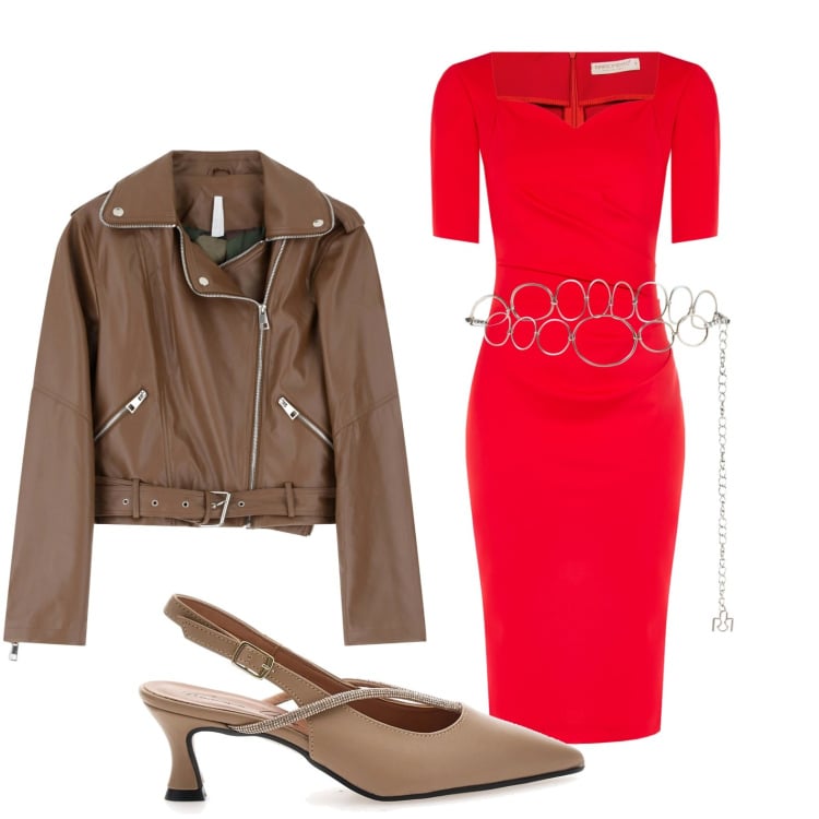 Outfit donna - Evento serale. Stile Casual chic per Serata fuori. Abbinamento con vestiti a tubino, cinture, giacche, décolleté.