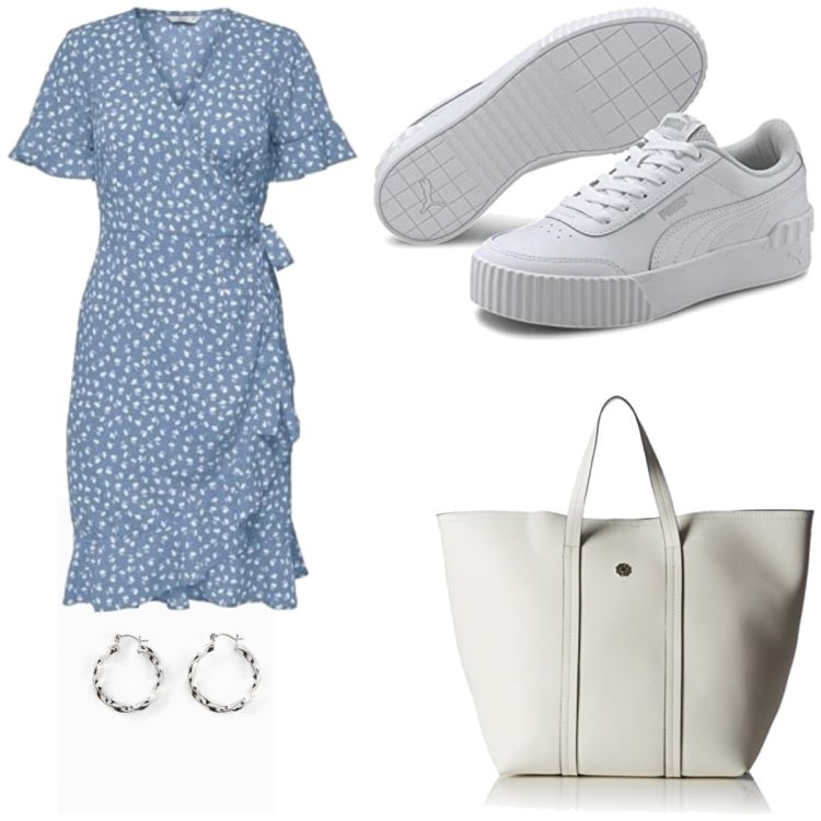 Outfit femme - Basique #4677. Style Basique pour Tous les jours. Assortir avec boucles d'oreilles, sac cabas, robes courtes, sneakers.