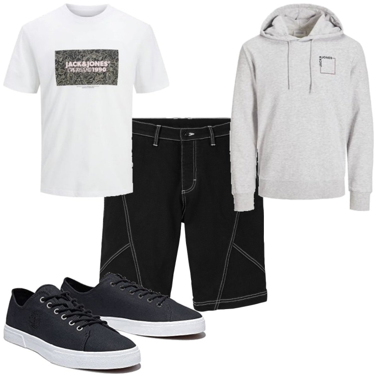 Outfit homme - Biker Rock #283. Style Biker Rock pour Tous les jours. Assortir avec bermuda, t-shirts, sneakers, sweats à capuche.