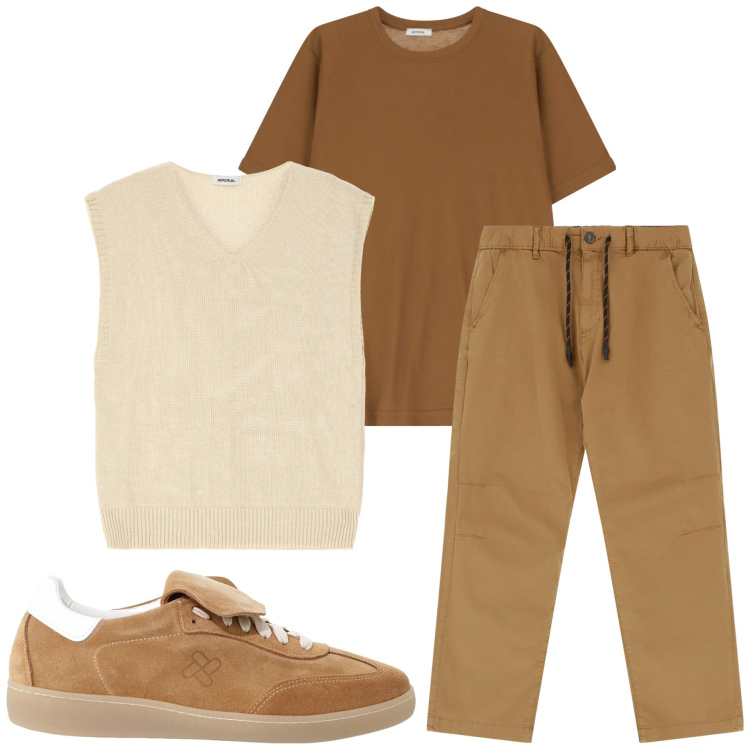 Outfit uomo - Imperial style. Stile Casual per Tutti i giorni. Abbinamento con t-shirt, pantaloni, sneakers, maglieria.