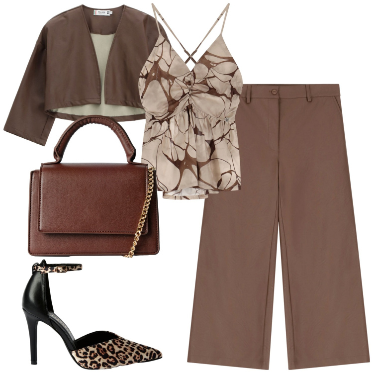 Outfit donna - Total look #2243201. Stile Urban per Tutti i giorni. Abbinamento con décolleté, borse a tracolla, pantaloni, canottiere, giacche.