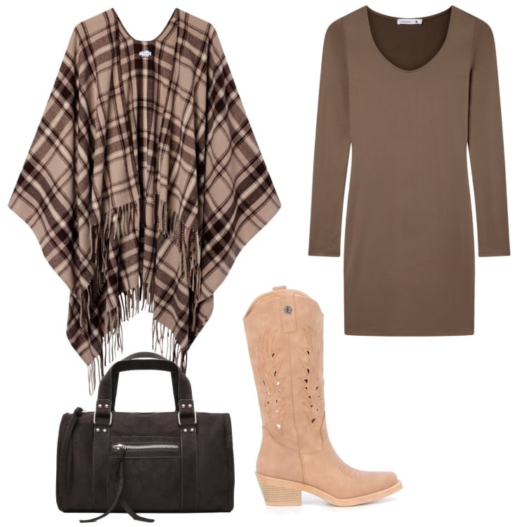 Outfit donna - Total look #2243394. Stile Minimal per Tutti i giorni. Abbinamento con borse a mano, cappotti, vestiti corti, stivali.