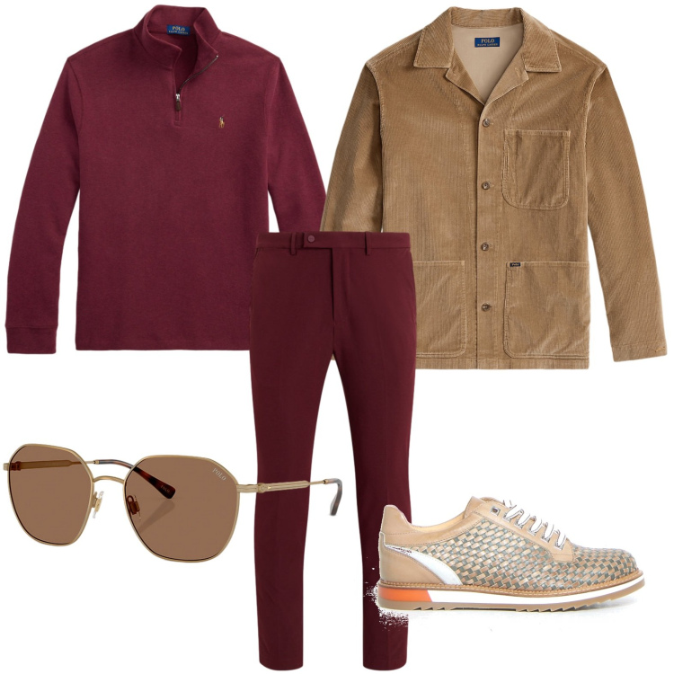 Outfit uomo - La giacca casual. Stile Casual per Ufficio. Abbinamento con occhiali da sole, pantaloni, giacche, pullovers, scarpe stringate.