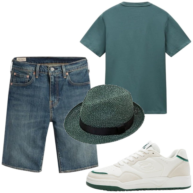 Outfit homme - Tendance #5502. Style Tendance pour Tous les jours. Assortir avec sneakers, short, t-shirts, chapeaux.