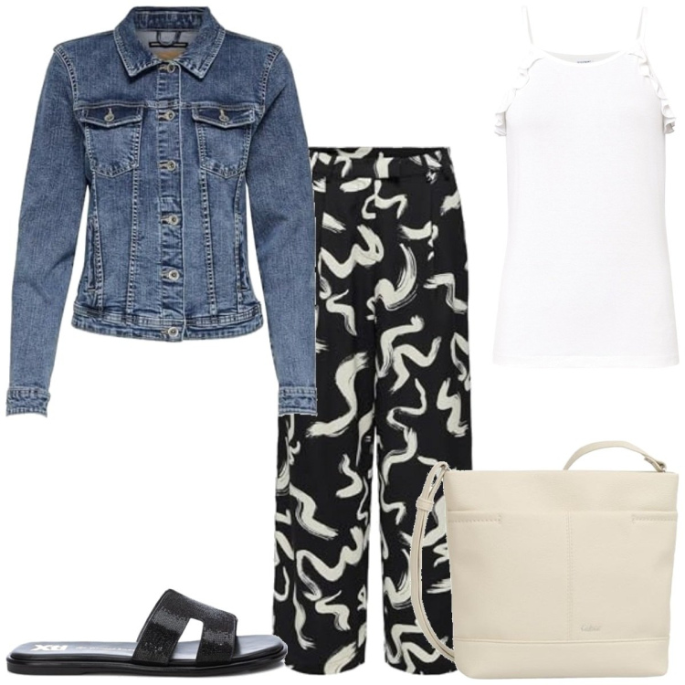 Outfit femme - Basique #4712. Style Basique pour Tous les jours. Assortir avec hauts, pantalon , blazers, sandales, sacs en bandoulière.