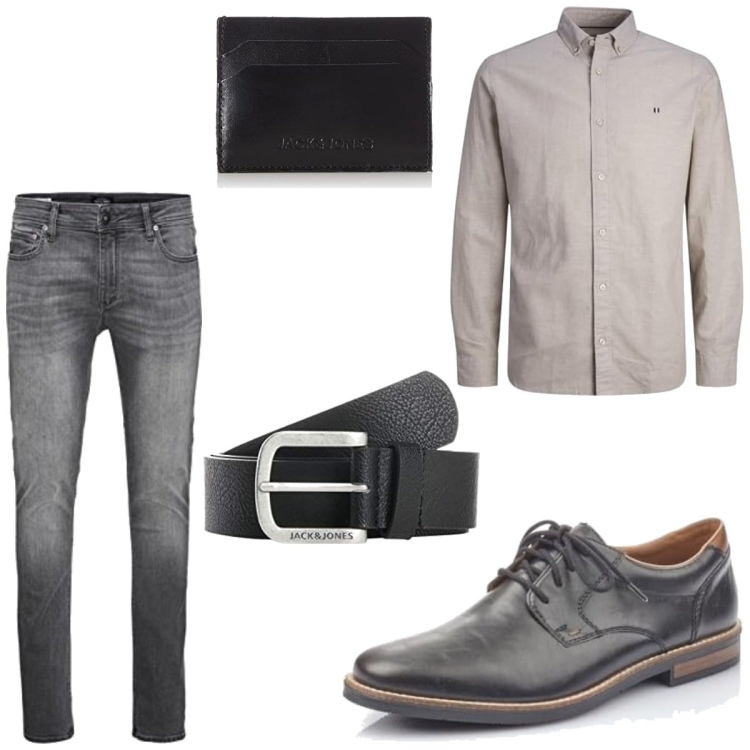 Outfit homme - Retour au bureau. Style Business/Elégant pour Bureau. Assortir avec chaussures à lacets, ceintures, portefeuille, chemisiers, jean skinny.