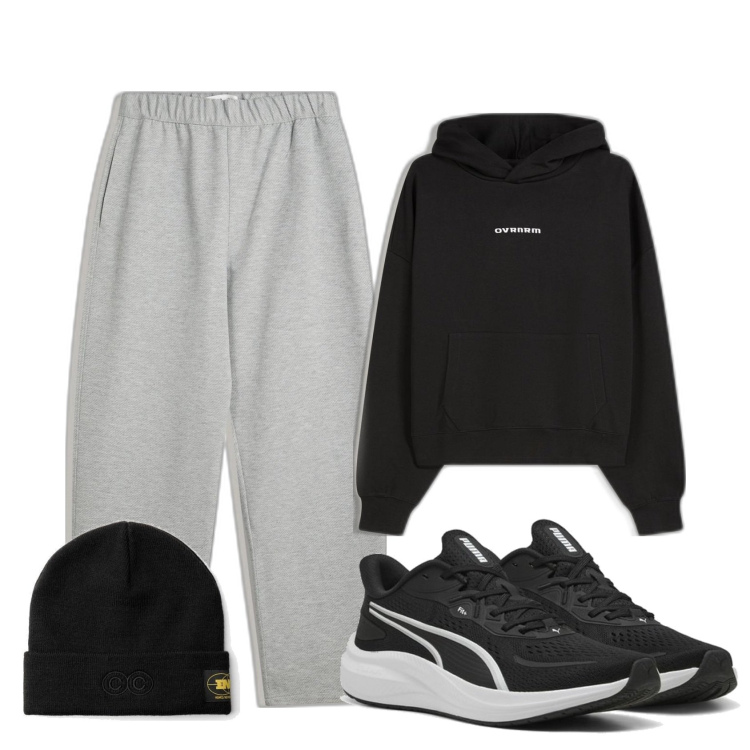 Outfit hombre - Ejercicios. Estilo Urban para Deporte. Combinación con gorros, pantalones, sudaderas con capucha, sneakers.
