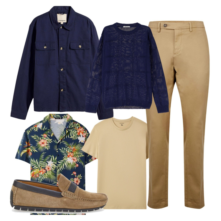 Outfit uomo - Overshirt da mezza stagione!. Stile Urban per Serata speciale. Abbinamento con giacche, t-shirt, camicie a manica corta, pullovers, pantaloni chino, scarpe stringate.