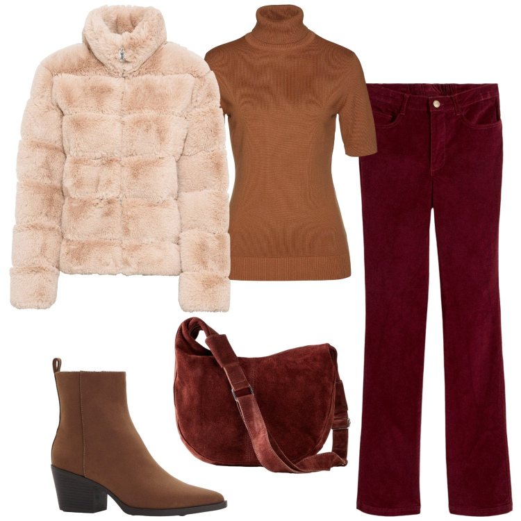 Outfit donna - Bonprix i capispalla must have. Stile Casual chic per Tutti i giorni. Abbinamento con ecopellicce, stivaletti texani, maglieria, pantaloni, borse a mano.
