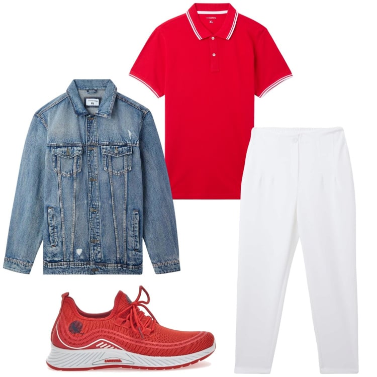 Outfit uomo - Total look #2244196. Stile Casual per Tutti i giorni. Abbinamento con polo, pantaloni chino, giacche, sneakers.