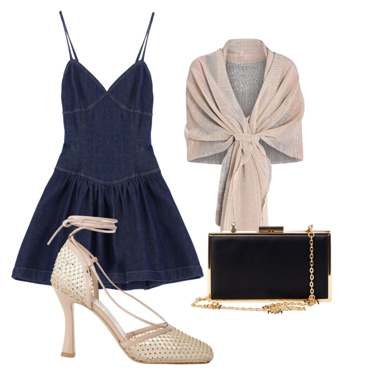 Outfit donna - Total look #2244318. Stile Romantica Abbinamento con pochette, stole, vestiti corti, décolleté.