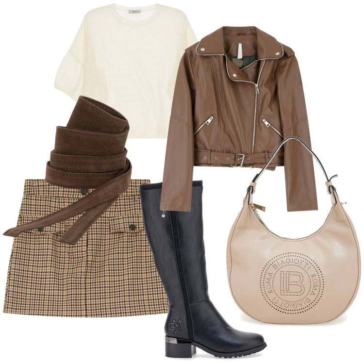 Outfit donna - Stivali che passione. per Tutti i giorni. Abbinamento con giacche, pullovers, gonne, cinture, stivali, borse a spalla.