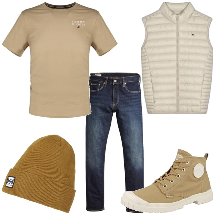 Outfit homme - Casual #15007. Style Casual pour Tous les jours. Assortir avec vestes, t-shirts, sneakers, jeans, bonnets.