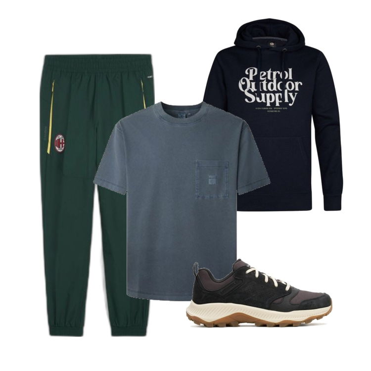 Outfit hombre - ¿Final del calor?. Estilo Urban para Todos los días. Combinación con sudaderas con capucha, pantalones, camiseta, sneakers.