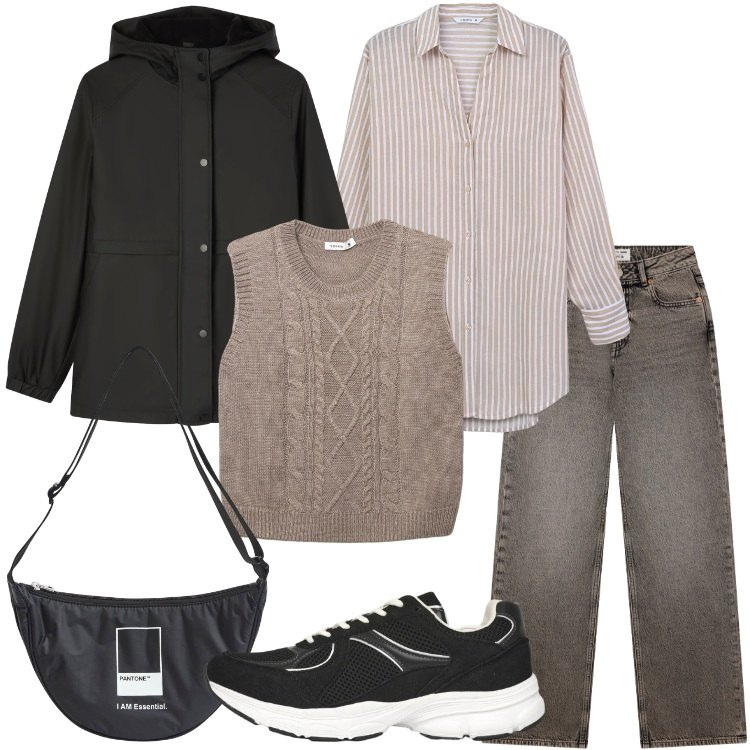 Outfit donna - Terranova - Back to reality. Stile Casual per Scuola/Università. Abbinamento con jeans, camicie, blazer, maglieria, sneakers, marsupi.